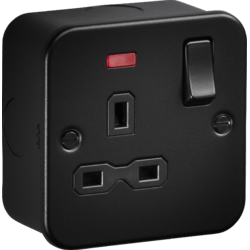 Knightsbridge Metal Clad 13A 1G DP Switched Socket