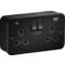 Knightsbridge Metal Clad 13A 1G DP Switched Socket