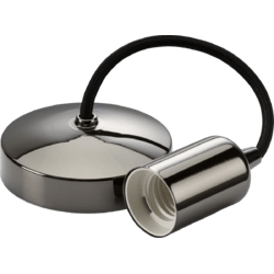 Knightsbridge E27 Pendant Set 6" - Black Nickel