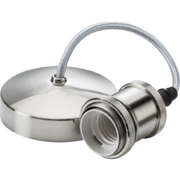 Knightsbridge E27 Pendant Set 6" - Brushed Chrome
