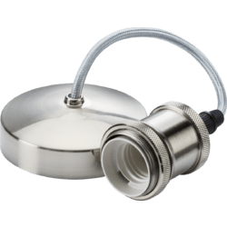 Knightsbridge E27 Pendant Set 6" - Brushed Chrome