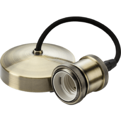 Knightsbridge E27 Pendant Set 6' - Polished Brass