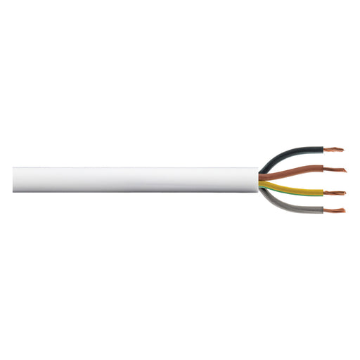 0.75mm 4-Core Heat Resistant Flexible Cable White 3094Y