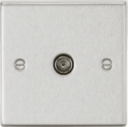Knightsbridge TV Outlet non-isolated - Brushed Chrome