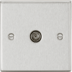 Knightsbridge TV Outlet non-isolated - Brushed Chrome