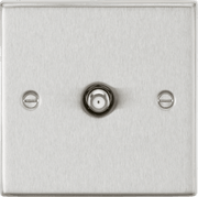 Knightsbridge TV Outlet non-isolated - Brushed Chrome