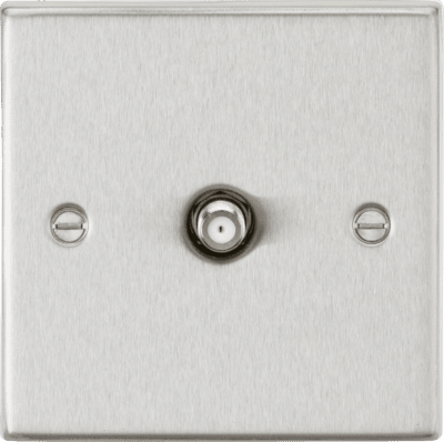 Knightsbridge TV Outlet non-isolated - Brushed Chrome