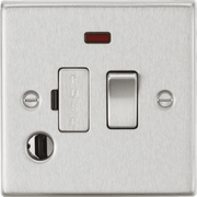 Knightsbridge 20A 1G DP Switch with Neon & Flex Outlet - Brushed Chrome