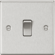 Knightsbridge 20A 1G DP Switch with Neon & Flex Outlet - Brushed Chrome