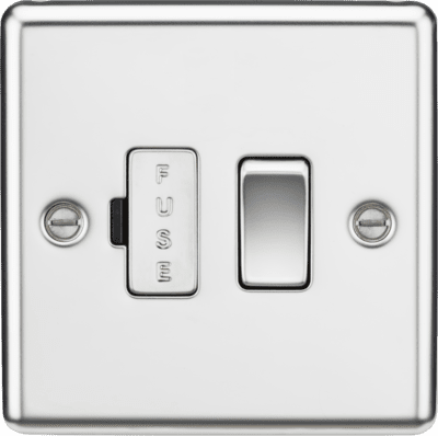 Knightsbridge 13A Switched Fused Spur Unit with Neon - Polished Chrome