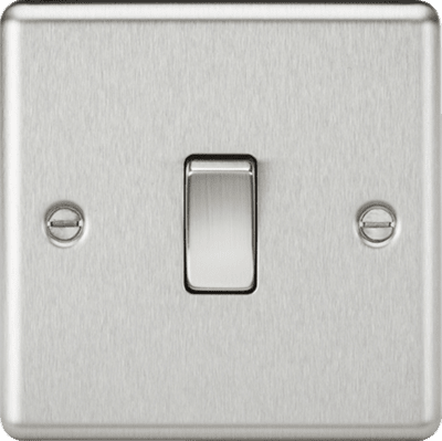 Knightsbridge 13A 1G DP Switched Socket, Dual USB White Insert - Rounded Edge Brushed Chrome