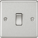 Knightsbridge 13A 1G DP Switched Socket, Dual USB White Insert - Rounded Edge Brushed Chrome