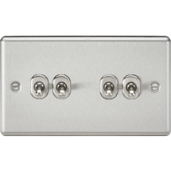 Knightsbridge 10AX 4G 2-way Switch - Brushed Chrome