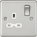 Knightsbridge 5A Unswitched Socket - Brushed Chrome with White Insert