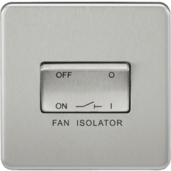 Knightsbridge 10AX Fan Isolator Switch - Brushed Chrome
