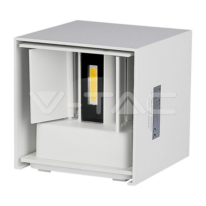 V-TAC 6W Directional Wall Lamp With Bridgelux Chip 3000K White Square