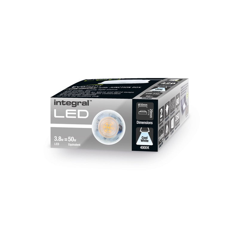 Integral LED EVOLIGHT 420LM 3.8W 4000K Dimmable 36° Beam with Connector Box