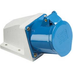 Knightsbridge 240V IP44 16A Angled Surface Mount Socket 2P+E - Blue