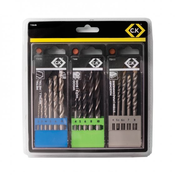 C.K Combination Drill Bit Set - Masonry, Metal and Wood Drill Bit Set - Set of 16pcs