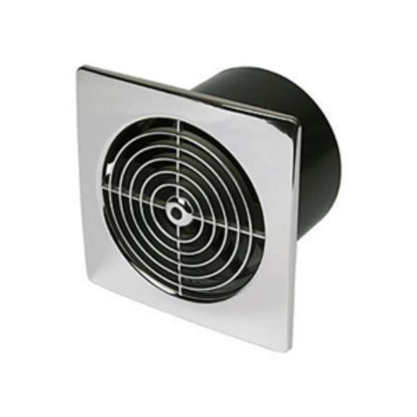 Manrose 4" 100mm Low Profile Timer Square Chrome