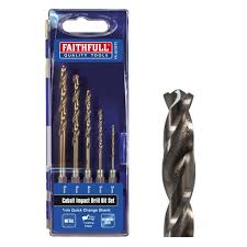 Faithfull HSSE M35 Cobalt Quick-Change Impact Drill Bit Set x5