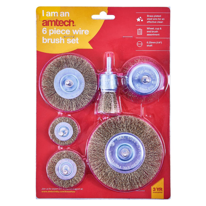 Am-tech Wire Wheel Brush Set 6pce