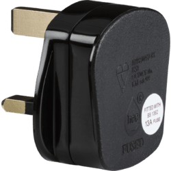 Knightsbridge 13A Rough Use Plug Top - Black