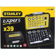 Stanley 1-13-906 Bit-Set with mini Ratchet 39-piece , Silver