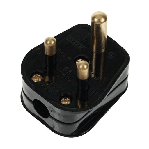 Click Mode 5A Round Pin Plug Black