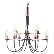 BHS Alana 9-Light Chandelier Ceiling Light - Copper with Black Cable