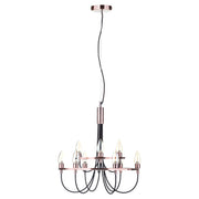 BHS Alana 9-Light Chandelier Ceiling Light - Copper with Black Cable