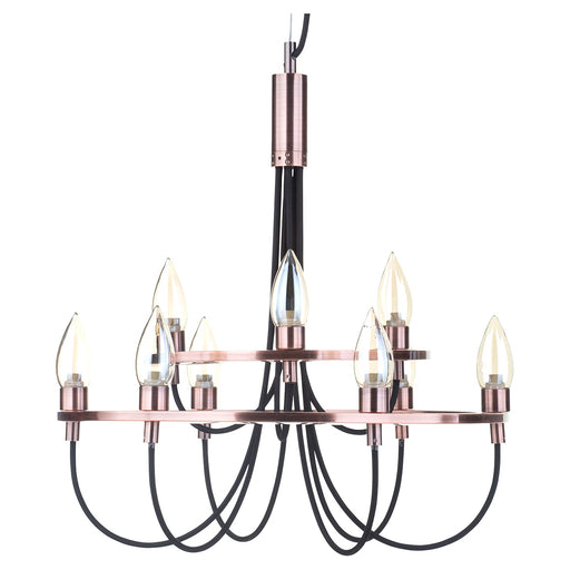 BHS Alana 9-Light Chandelier Ceiling Light - Copper with Black Cable