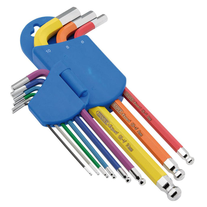 Draper Expert Metric Hex. and Ball End Key Set, Colour Coded (9 Piece)