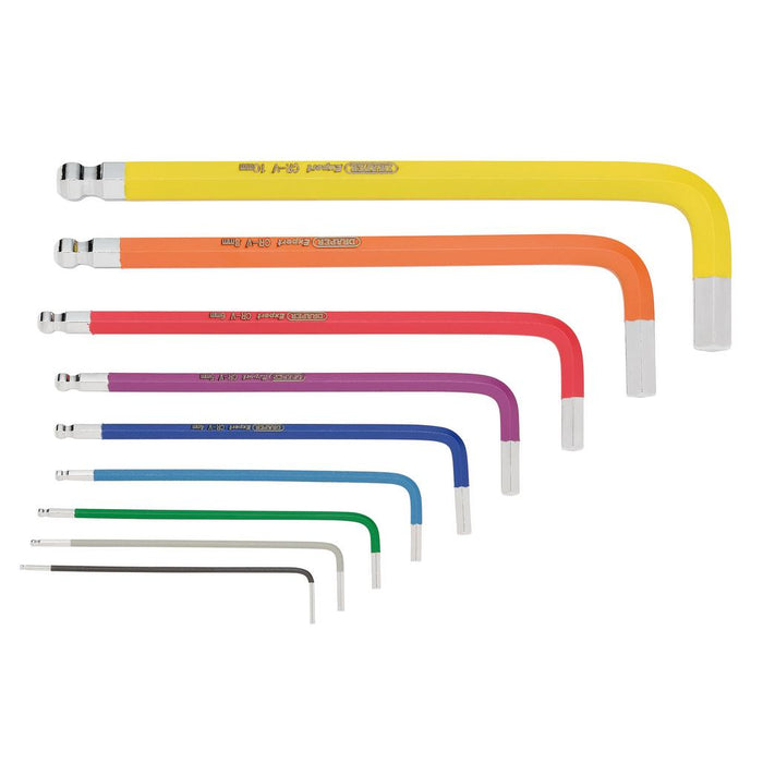 Draper Expert Metric Hex. and Ball End Key Set, Colour Coded (9 Piece)