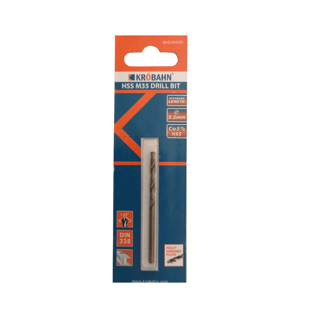 Krobahn HSS Cobalt Drill Bit 3.2x65mm