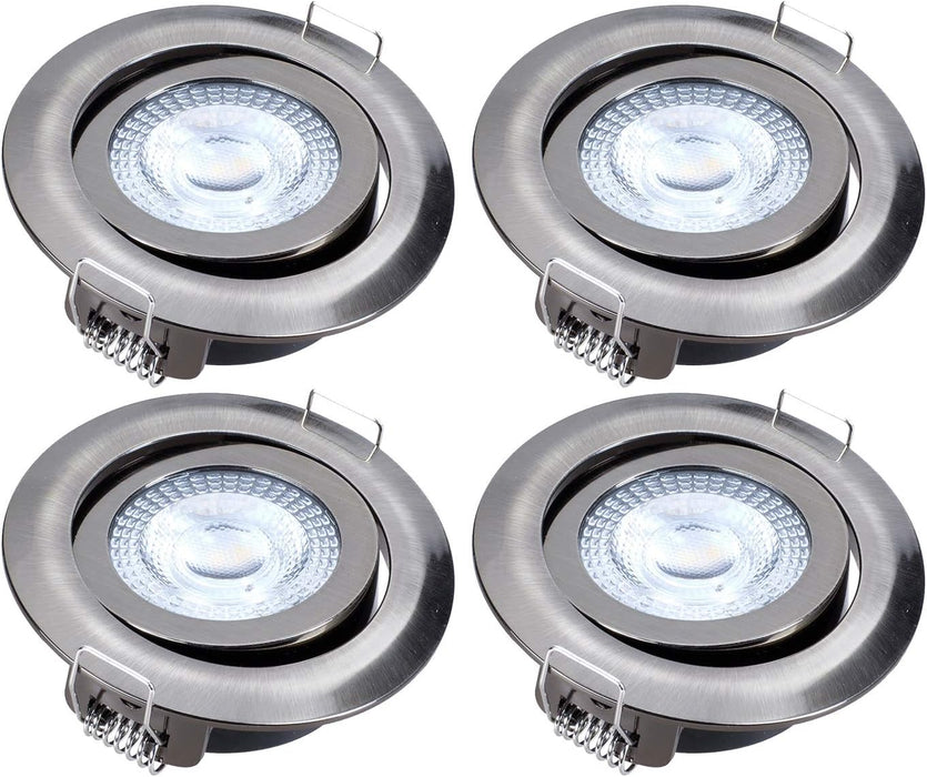 Downlight White CRI 97+ 5W =28W 300lm Warm White no Flicker Flat pivotable with Quick Connector 68 mm Cutout Energy