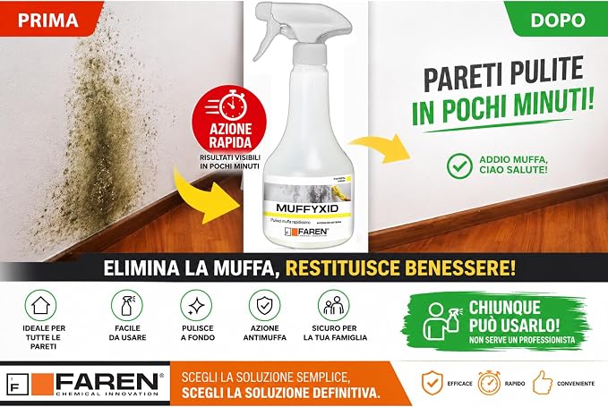 Faren MUFFYXID Mould Removal Spray 500ml - Fast Acting Professional Cleaner UK