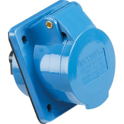Knightsbridge 240V IP44 16A Angled Surface Mount Socket 2P+E - Blue