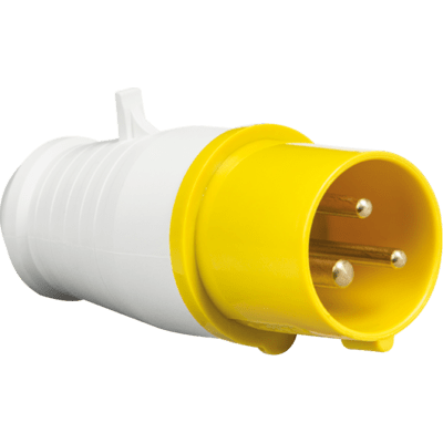 Knightsbridge 110V IP44 16A Angled Surface Mount Socket 2P+E - Yellow