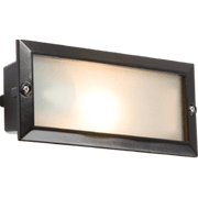 Knightsbridge IP44 E27 Bricklight with Plain and Louvred Black Cover