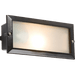 Knightsbridge IP44 E27 Bricklight with Plain and Louvred Black Cover