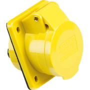 Knightsbridge 110V IP44 16A Angled Surface Mount Socket 2P+E - Yellow