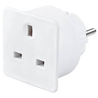 Travel Adaptor UK to European White