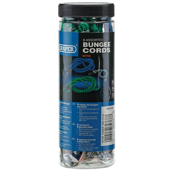 Draper Assorted Bungee Cords (Pack of 8) UK