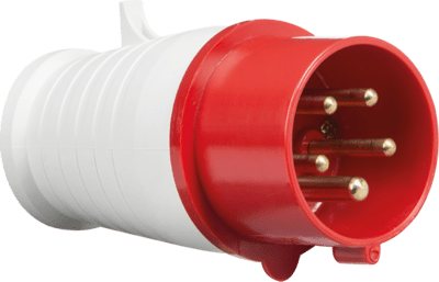 Knightsbridge 415V IP44 16A Angled Surface Mount Socket 3P+N+E - Red