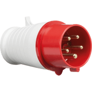 Knightsbridge 415V IP44 16A Angled Panel Mount Socket 3P+N+E - Red