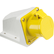Knightsbridge 110V IP44 16A Angled Surface Mount Socket 2P+E - Yellow