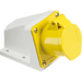 Knightsbridge 110V IP44 16A Angled Surface Mount Socket 2P+E - Yellow