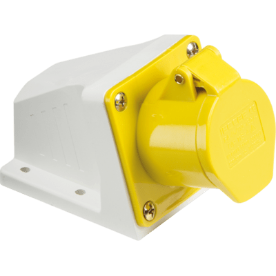 Knightsbridge 110V IP44 16A 2P+E 3 Way Splitter - Yellow