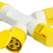 Knightsbridge 110V IP44 16A 2P+E 3 Way Splitter - Yellow